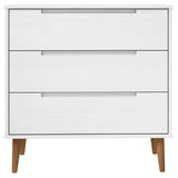 Drawer Cabinet MOLDE White 80x40x80 cm Solid Wood Pine