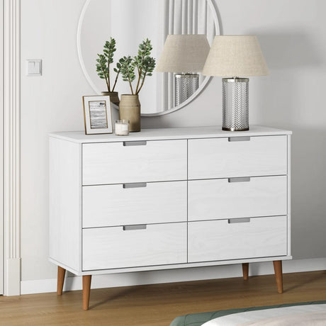Drawer Cabinet Molde Brown 113X40X80 Cm Solid Wood Pine