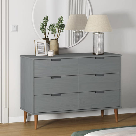Drawer Cabinet Molde Brown 113X40X80 Cm Solid Wood Pine
