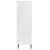 Wardrobe MOLDE White 90x55x175 cm Solid Wood Pine