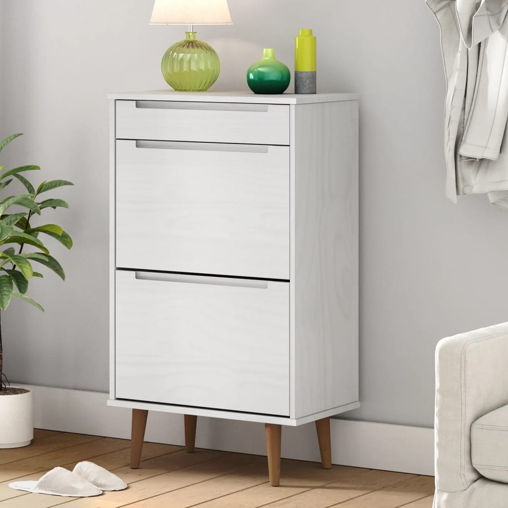 Shoe Cabinet Molde Brown 59,5X35X103 Cm Solid Wood Pine