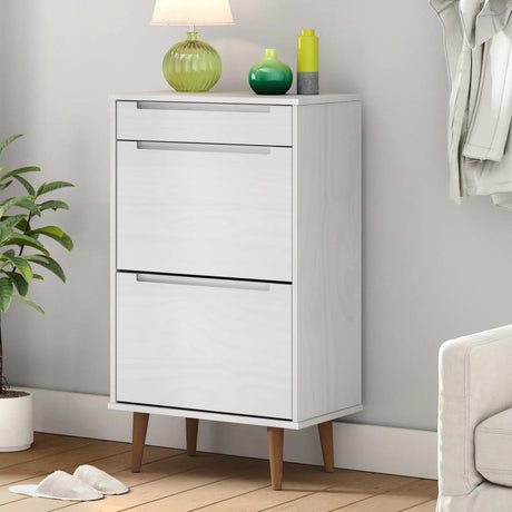 Shoe Cabinet Molde Brown 59,5X35X103 Cm Solid Wood Pine