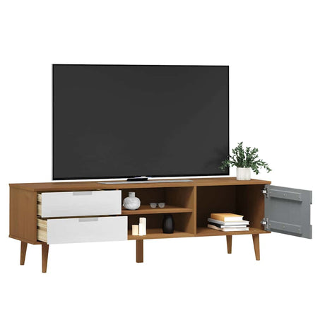 Tv Cabinet Molde Brown 158X40X49 Cm Solid Wood Pine