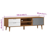 Tv Cabinet Molde Brown 158X40X49 Cm Solid Wood Pine