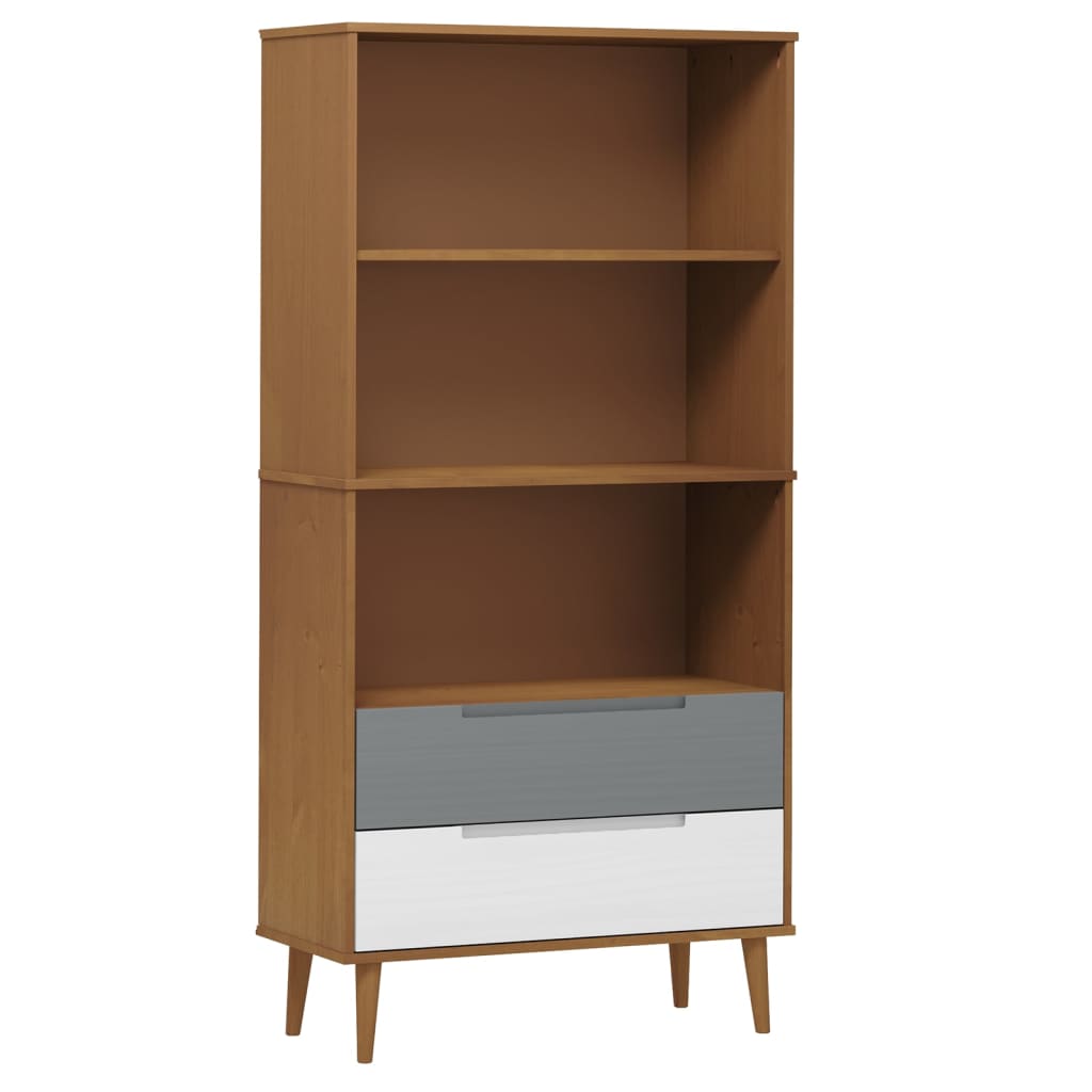 Bookcase Molde 85X35X170,5 Cm Solid Wood Pine