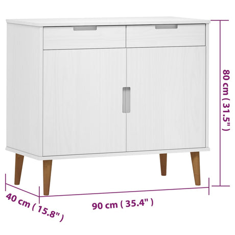 Sideboard Molde 90X40X80 Cm Solid Wood Pine