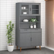 Top For Highboard Molde 90X35X100 Cm Solid Wood Pine
