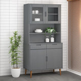 Top For Highboard Molde 90X35X100 Cm Solid Wood Pine