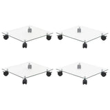 Plant Rollers 4 Pcs 35X35 Cm Tempered Glass Square