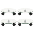 Plant Rollers 4 Pcs 28 Cm Tempered Glass Round