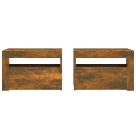 Bedside Cabinets 2 Pcs With Leds 60X35X40 Cm