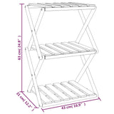 3-Tier Folding Shelf Brown 43X31X63 Cm Solid Wood Acacia