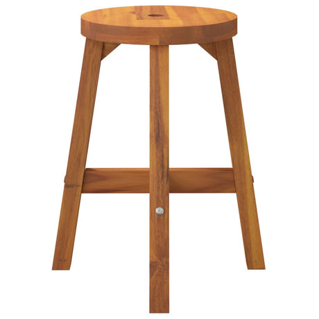Stool Brown Round Solid Wood Acacia
