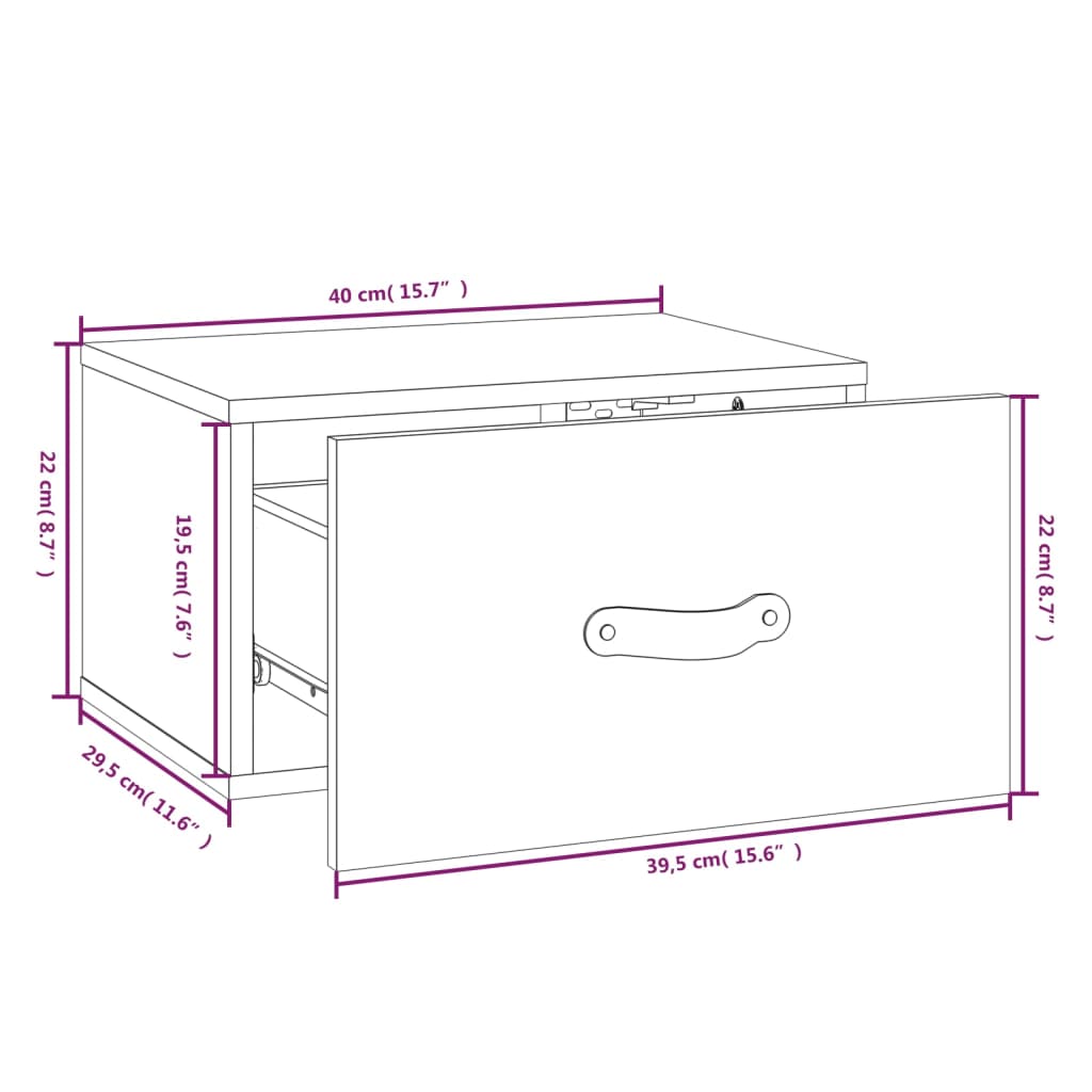 Wall-Mounted Bedside Cabinets 2 Pcs 40X29.5X22 Cm