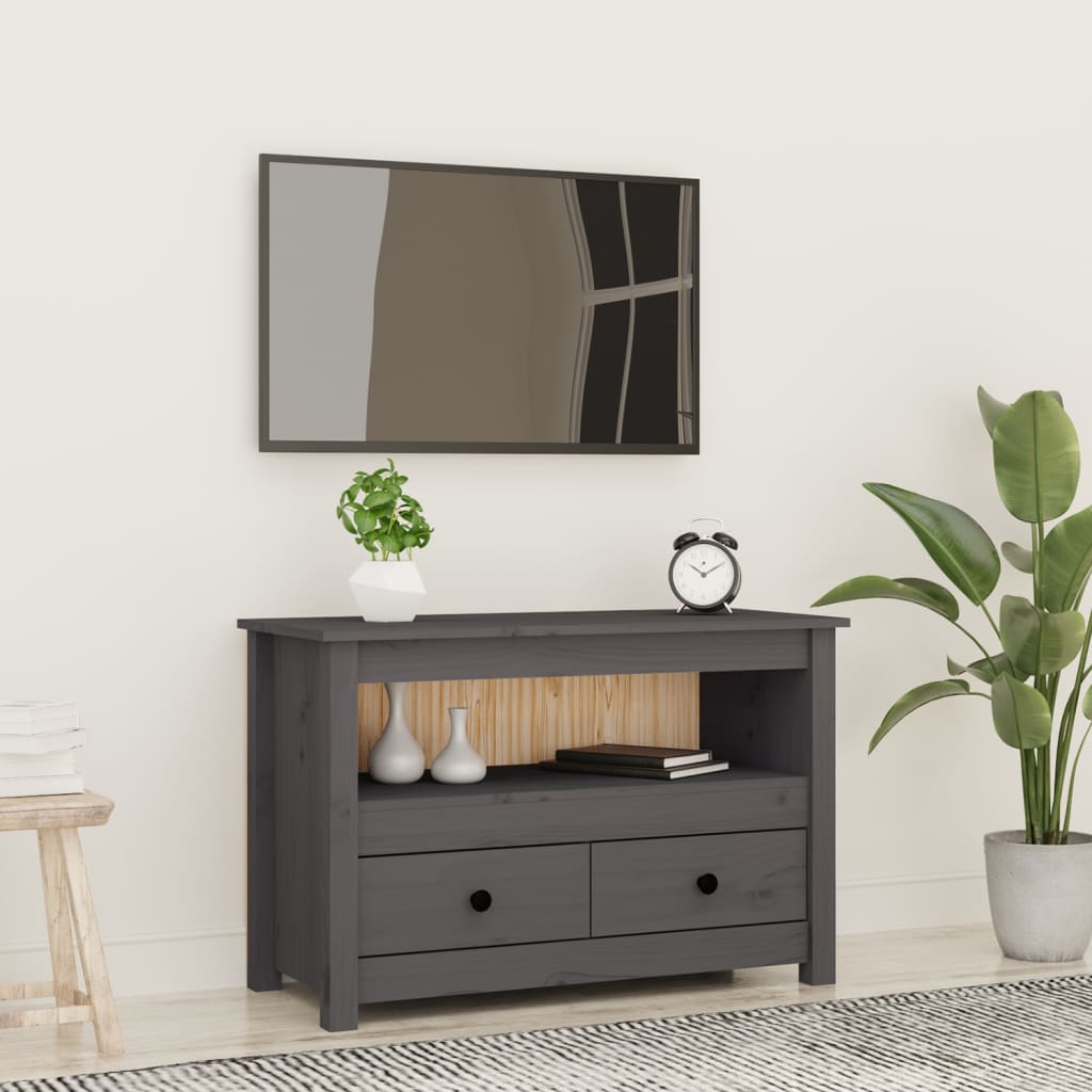 Tv Cabinet 79X35X52 Cm Solid Wood Pine