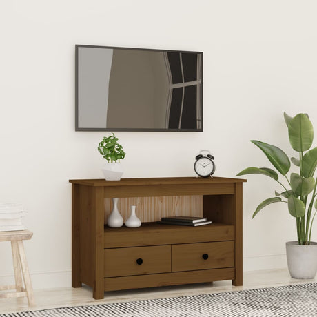 Tv Cabinet 79X35X52 Cm Solid Wood Pine