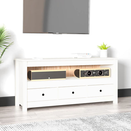 Tv Cabinet 114X35X52 Cm Solid Wood Pine
