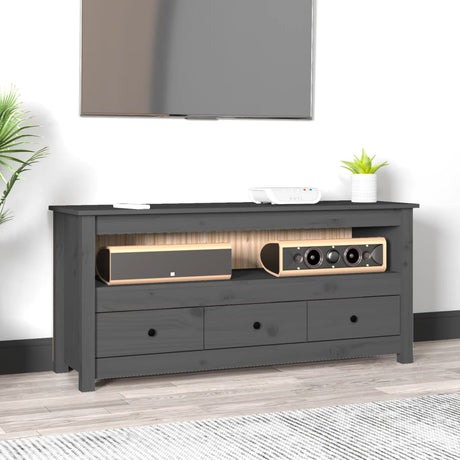 Tv Cabinet 114X35X52 Cm Solid Wood Pine