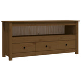 Tv Cabinet 114X35X52 Cm Solid Wood Pine