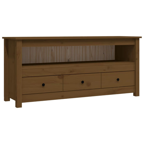 Tv Cabinet 114X35X52 Cm Solid Wood Pine
