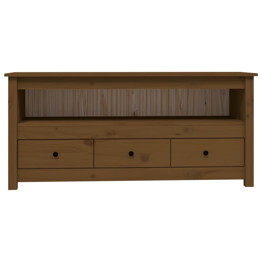 Tv Cabinet 114X35X52 Cm Solid Wood Pine