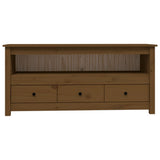 Tv Cabinet 114X35X52 Cm Solid Wood Pine