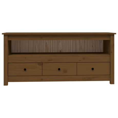 Tv Cabinet 114X35X52 Cm Solid Wood Pine