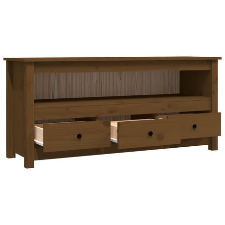 Tv Cabinet 114X35X52 Cm Solid Wood Pine