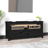 Tv Cabinet 114X35X52 Cm Solid Wood Pine