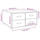 Coffee Table 80X80X45 Cm Solid Wood Pine