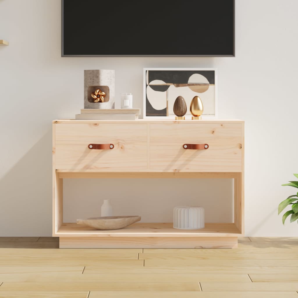 Tv Cabinet 90X40X60 Cm Solid Wood Pine