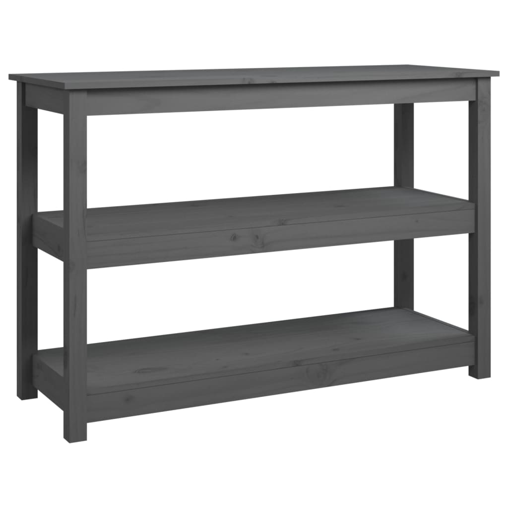 Console Table Grey 110x40x74 cm Solid Wood Pine
