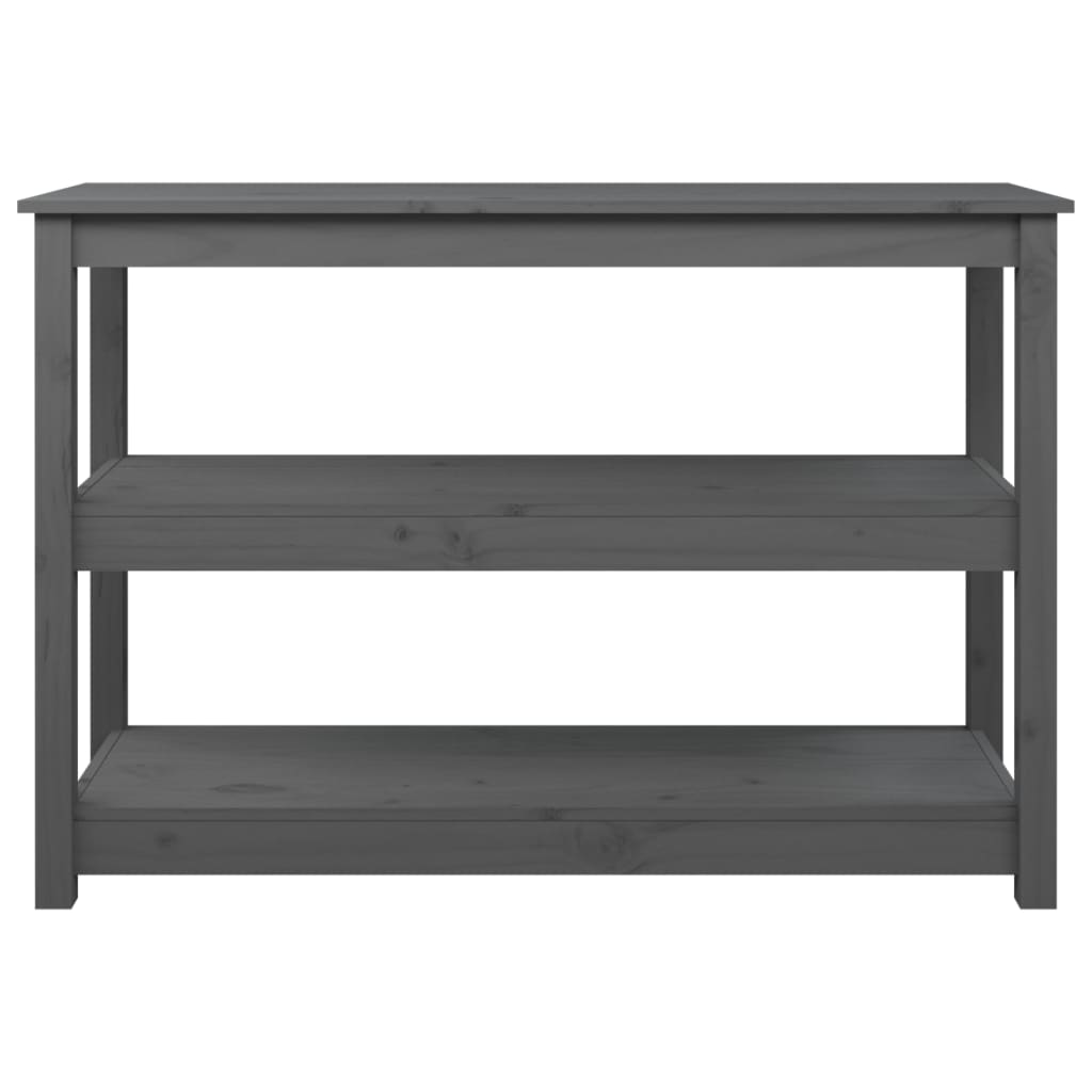 Console Table Grey 110x40x74 cm Solid Wood Pine