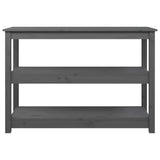 Console Table Grey 110x40x74 cm Solid Wood Pine