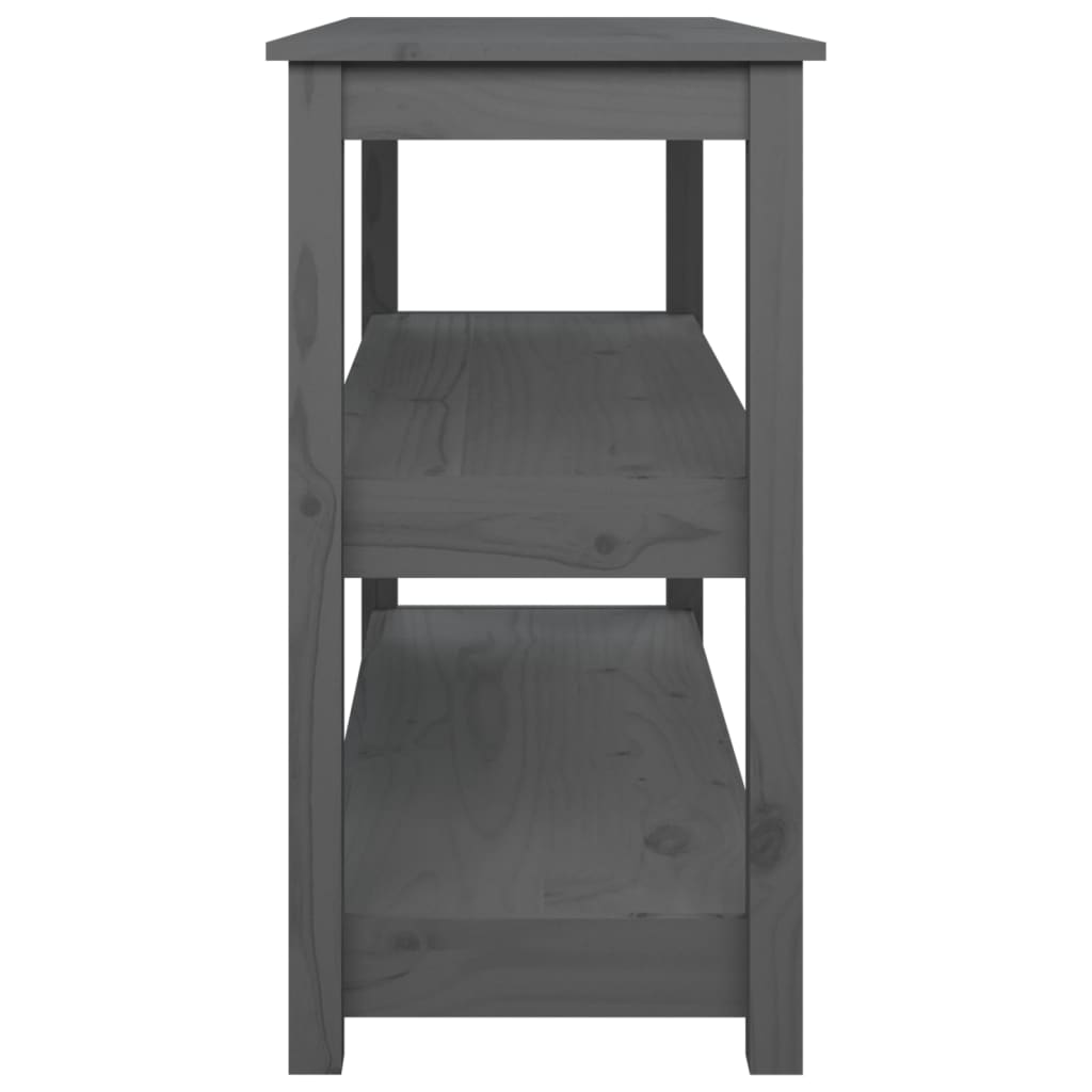 Console Table Grey 110x40x74 cm Solid Wood Pine