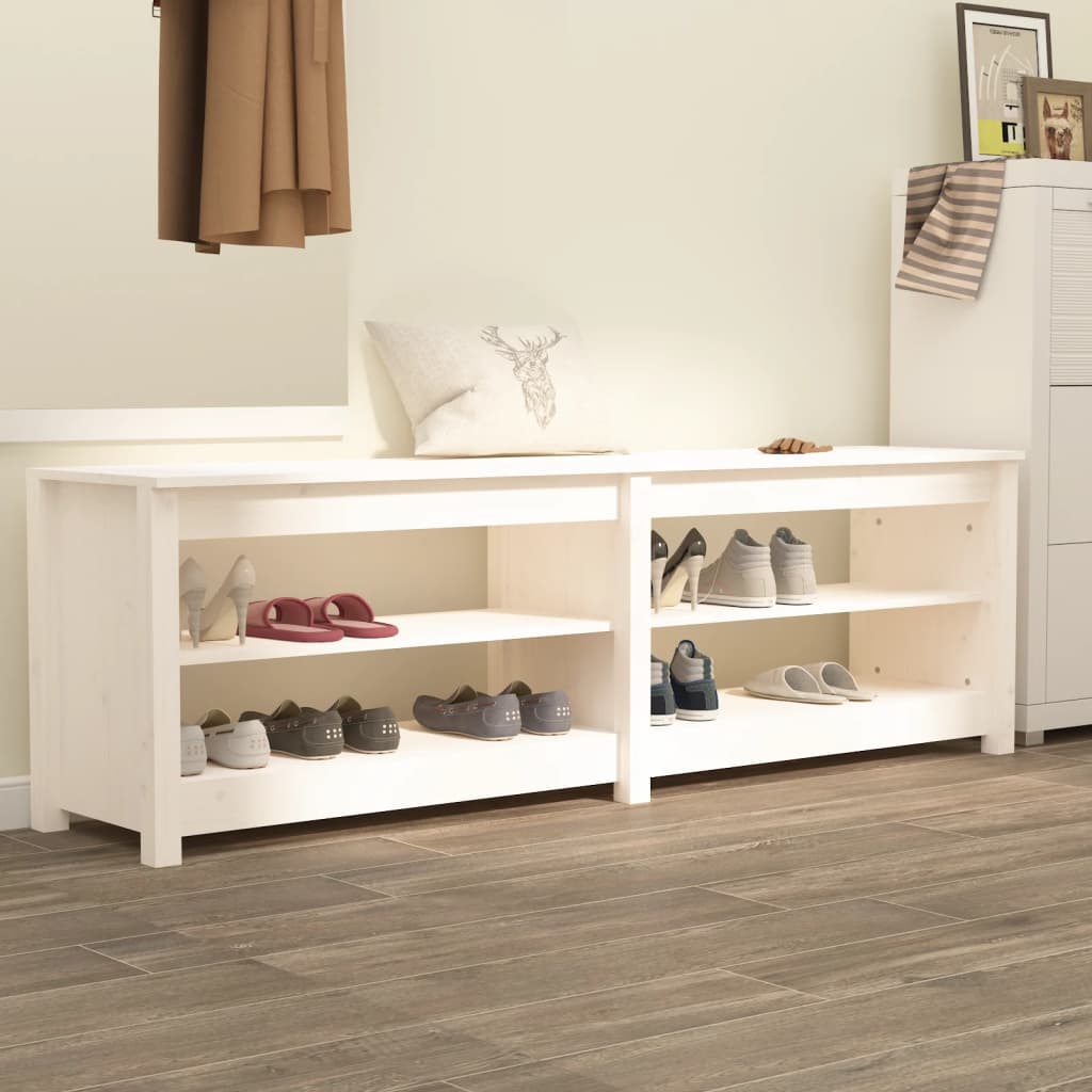 Shoe Bench 160X36.5X50 Cm Solid Wood Pine