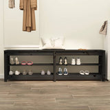 Shoe Bench 160X36.5X50 Cm Solid Wood Pine