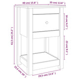 Bedside Cabinet 40X35X61.5 Cm Solid Wood Pine