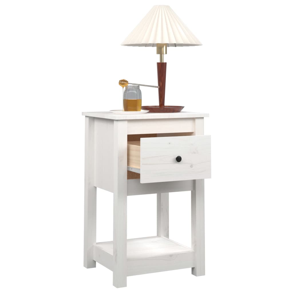 Bedside Cabinet 40X35X61.5 Cm Solid Wood Pine