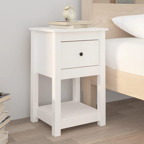 Bedside Cabinet 40X35X61.5 Cm Solid Wood Pine