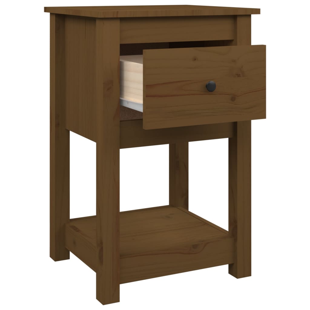 Bedside Cabinet 40X35X61.5 Cm Solid Wood Pine