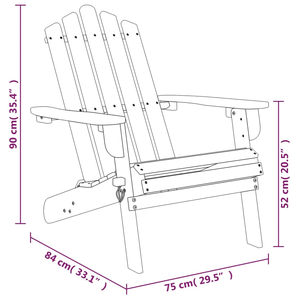 Garden Adirondack Chairs 2 Pcs Solid Wood Acacia