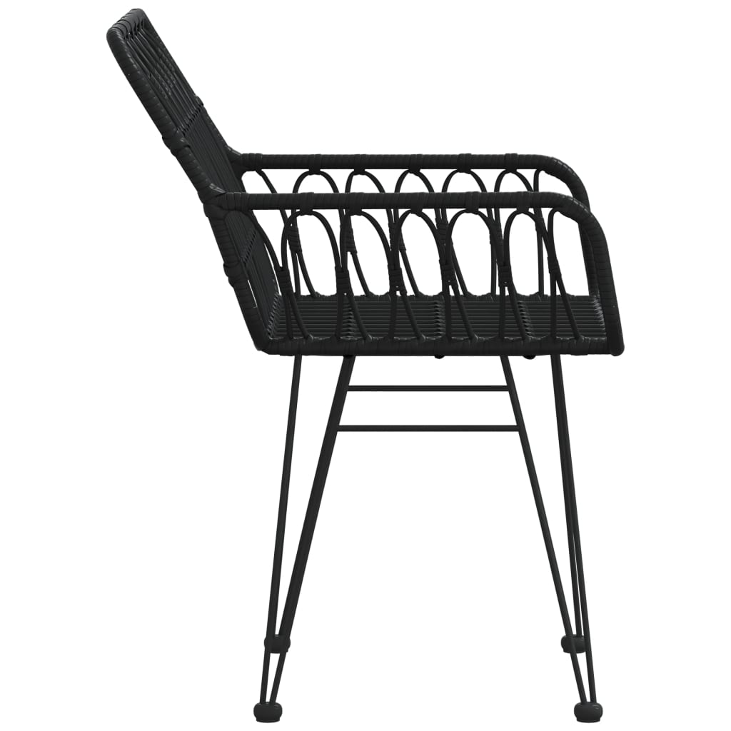 Garden Chairs 2 Pcs With Armrest 56X64X80 Cm Pe Rattan