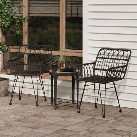 Garden Chairs 2 Pcs With Armrest 56X64X80 Cm Pe Rattan