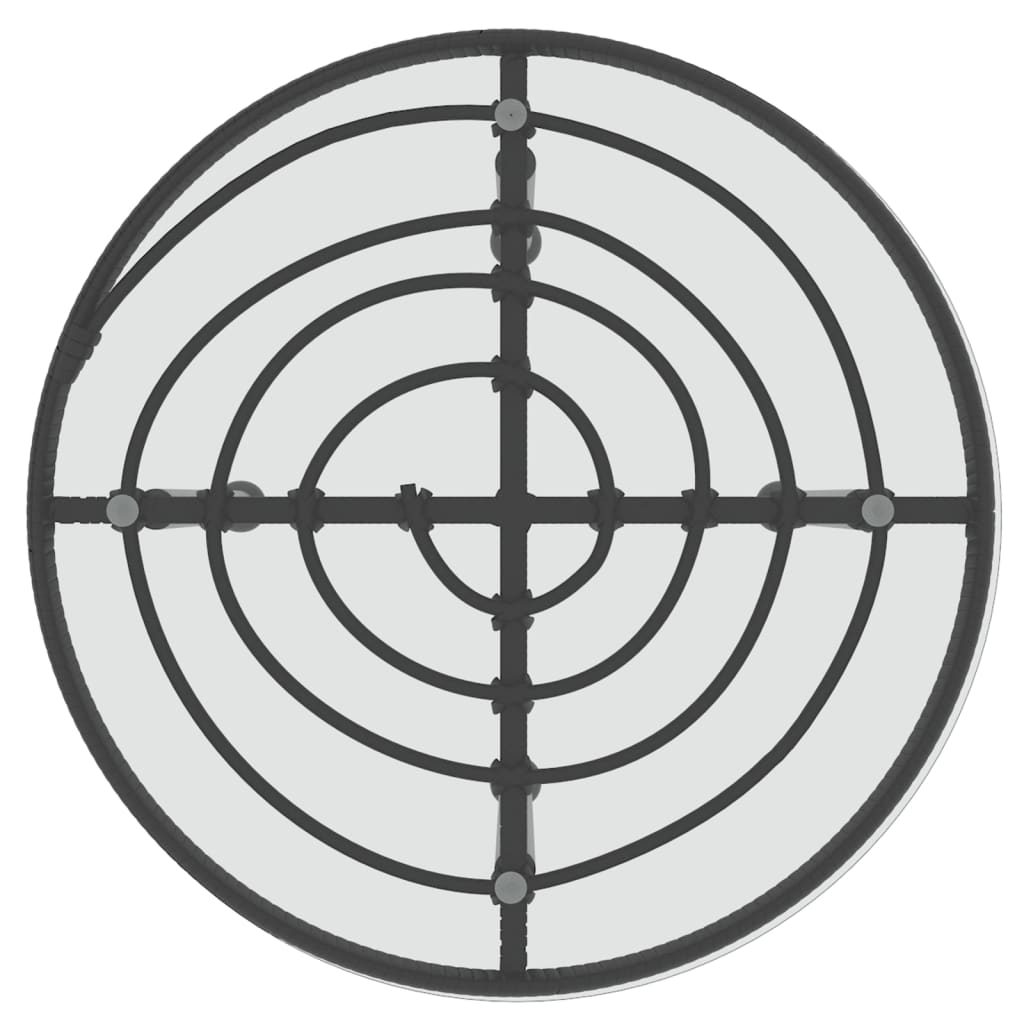 Dining Table Ø50 Cm Tempered Glass And Steel