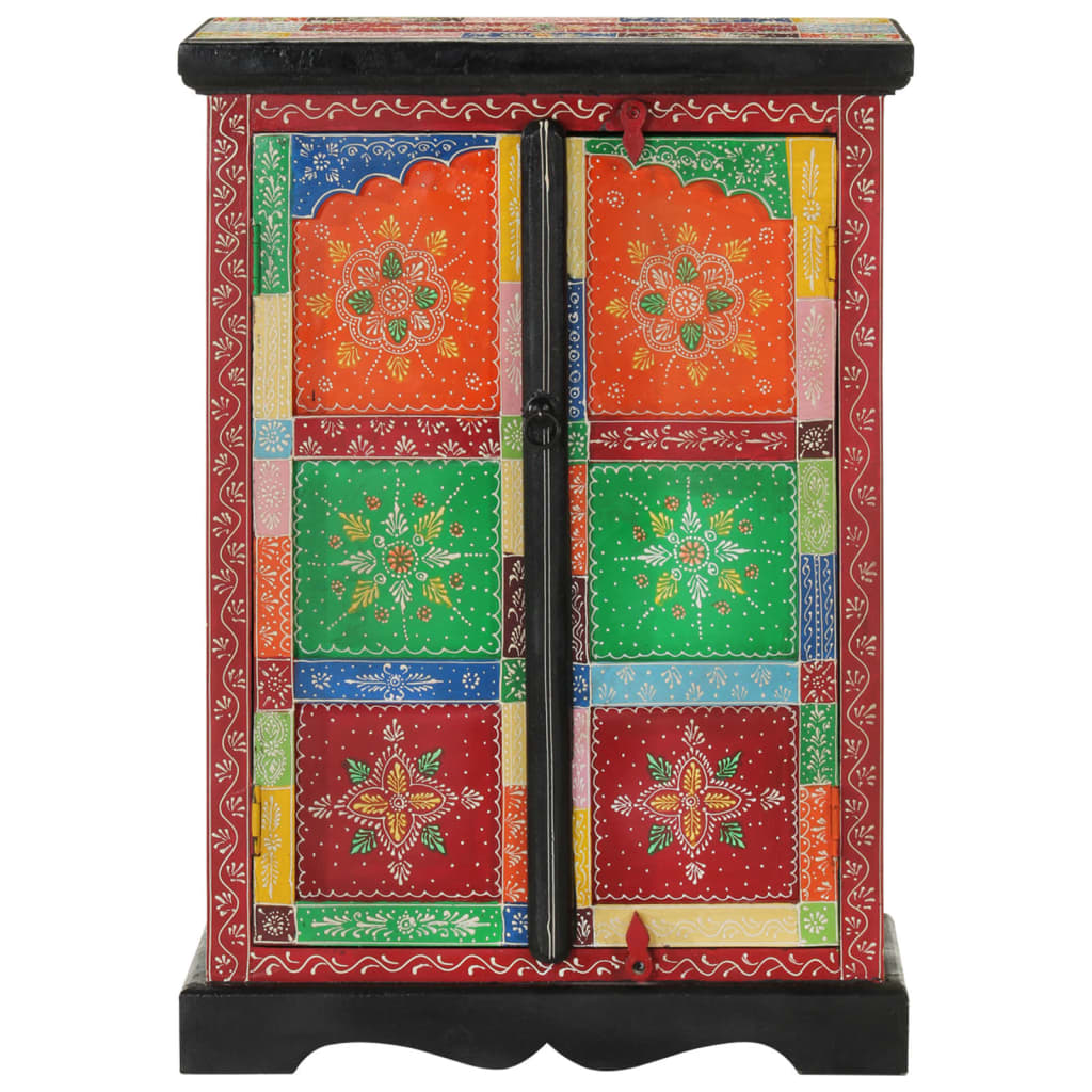 Hand Painted Sideboard With Doors 53X30X75 Cm Solid Wood Mango