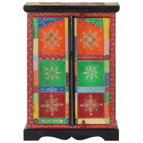 Hand Painted Sideboard With Doors 53X30X75 Cm Solid Wood Mango