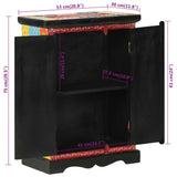 Hand Painted Sideboard With Doors 53X30X75 Cm Solid Wood Mango