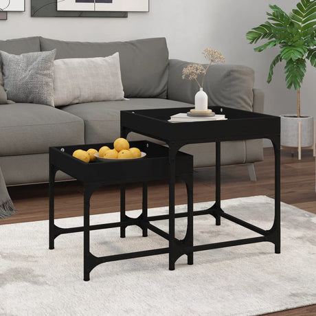 Side Tables 2 Pcs Engineered Wood