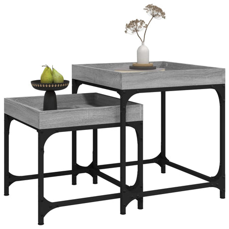 Side Tables 2 Pcs Engineered Wood